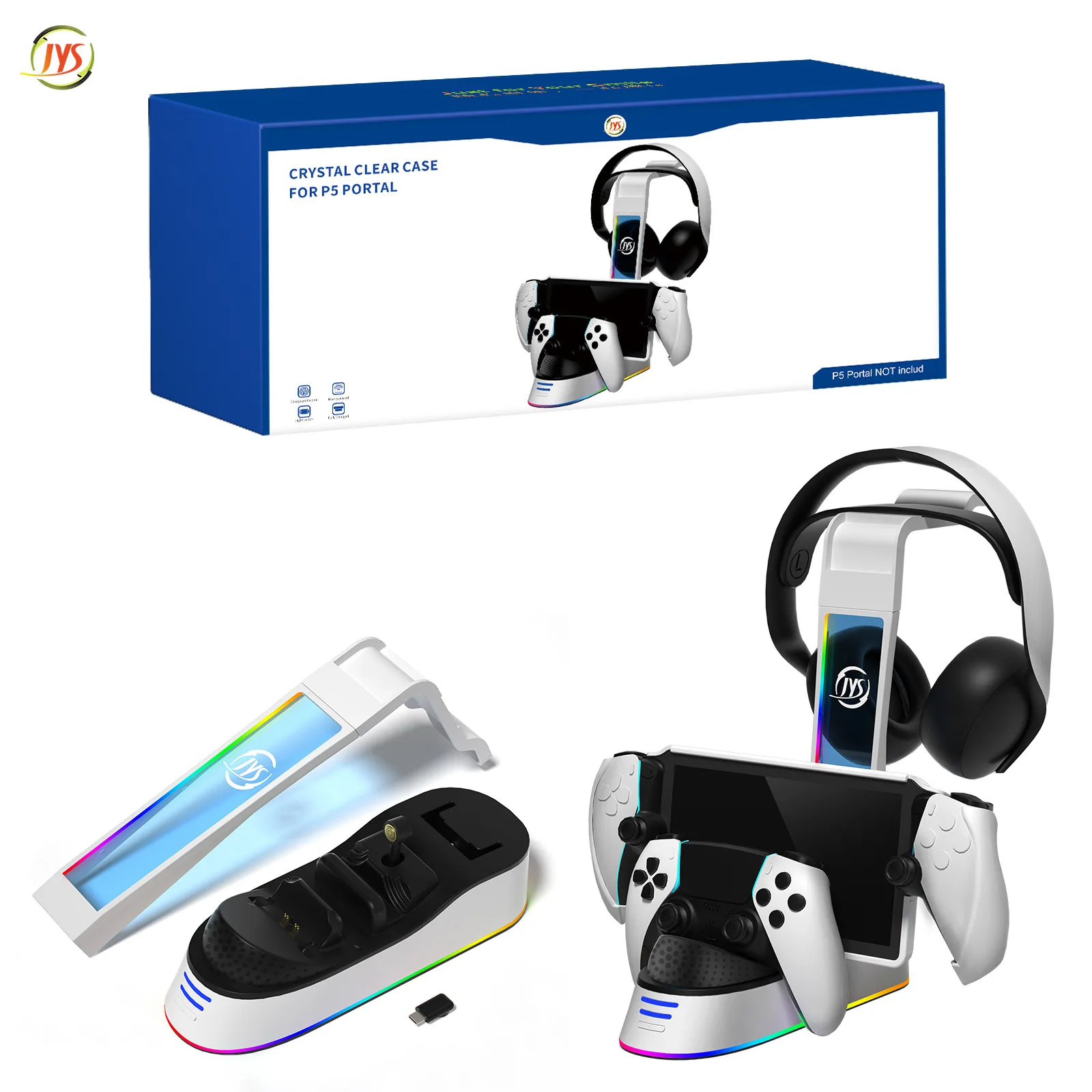 

For PS5 Portal charging dock streaming handheld for PS5 game controller RGB charging dock stand store earphones