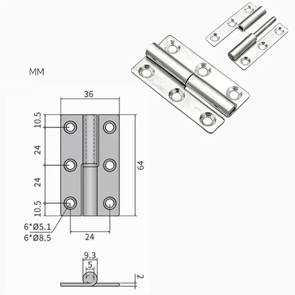 Detachable Hinge Stainless Steel Stripped Hinge Slip Joint Stainless Door Connector Removable Industrial Hardware