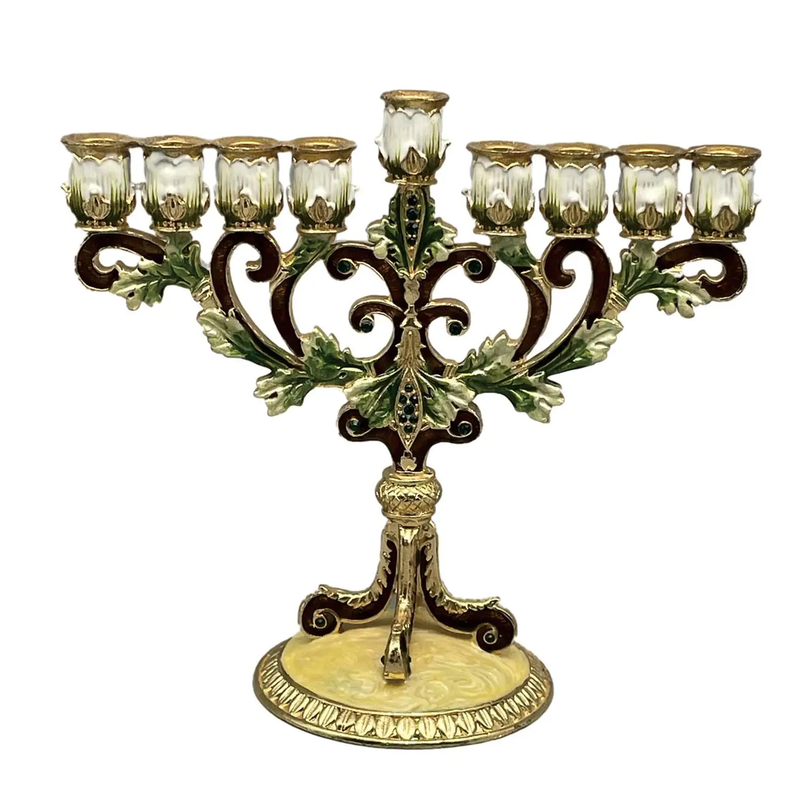 Mesa Centerpiece Candle Stands, Hanukkah Menorah Titular, 9 Ramos