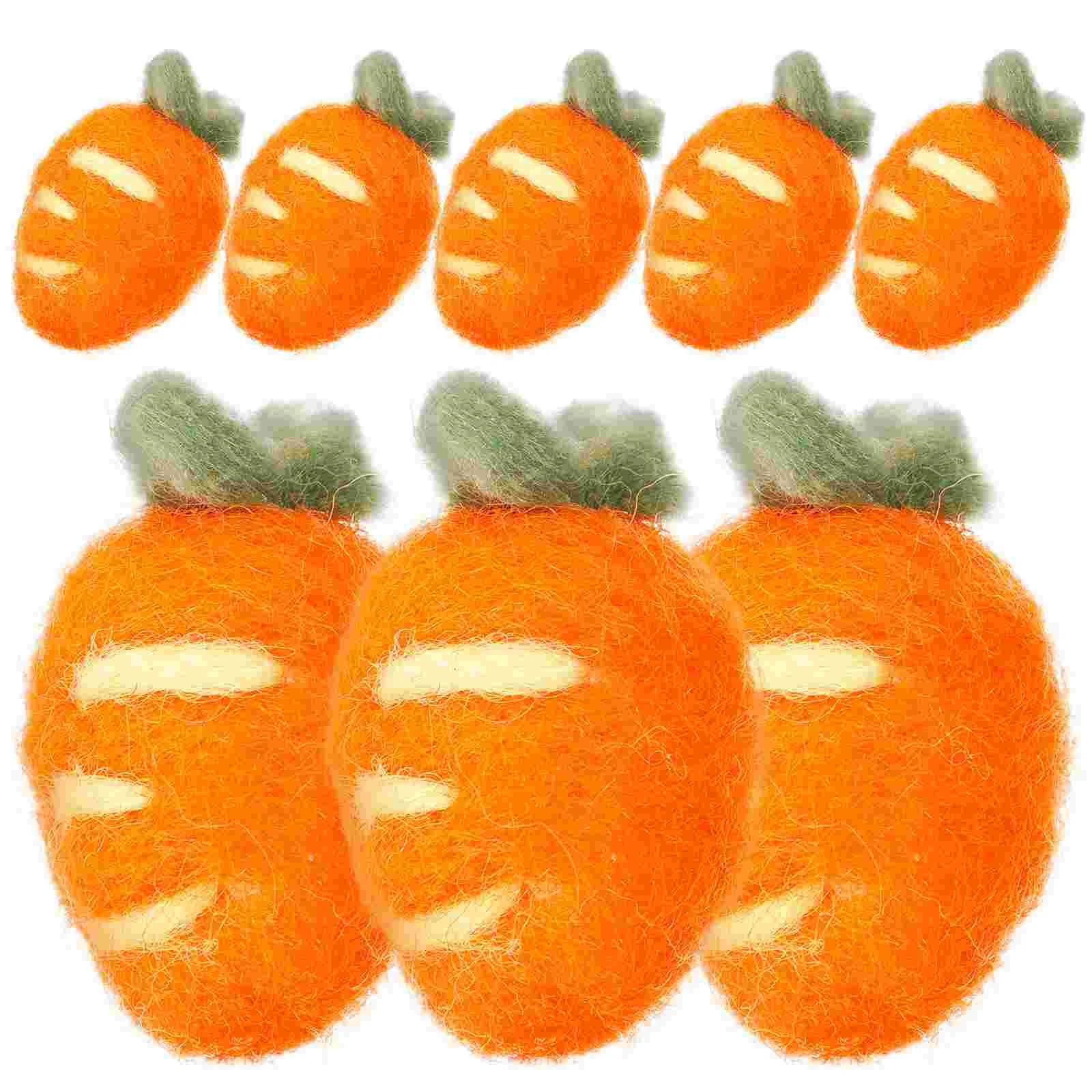 Carrot Birthday Party Decoration Felt Ornaments Clothing Ball Toy Wool Craft Decorations 8 Pcs