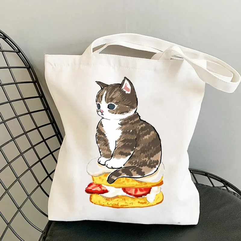 Foldable shopping bag black cat handbag lady shoulder bag lady leisure handbag outdoor beach handbag with free shipping