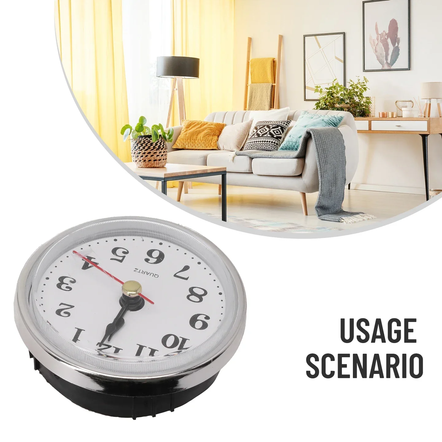 Clock Insert 6-Quart Clock Movement Insert With White Arabic Dial ...