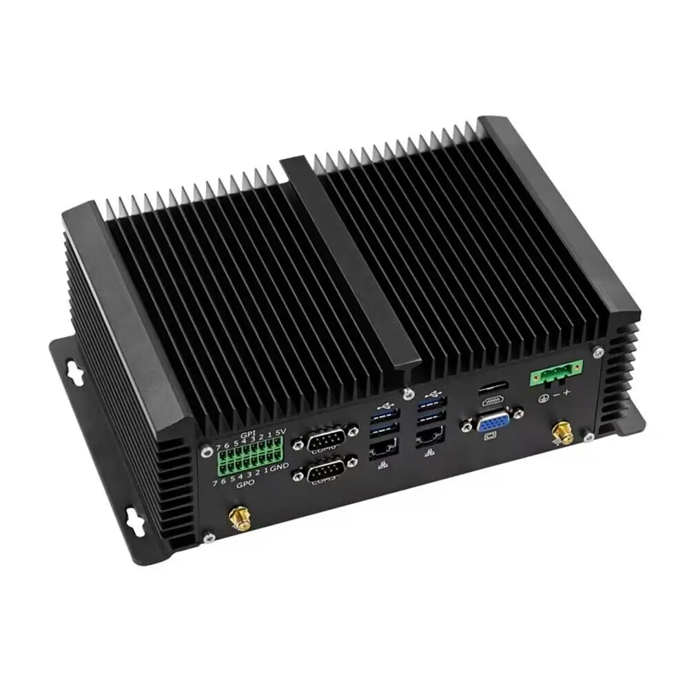Industrial Fanless Mini PC Intel i7 10610U i5 10210U Rugged Computer 10*USB 6*COM HDMI VGA 14*GPIO 4*RJ45 LAN 4G SIM WIFI 2