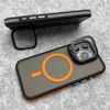 Glass Lens Camera Protection Stand For Magsafe Magnetic Phone Case For iPhone 15 11 12 13 14 16 Pro Max Plus Matte Clear Cover 4