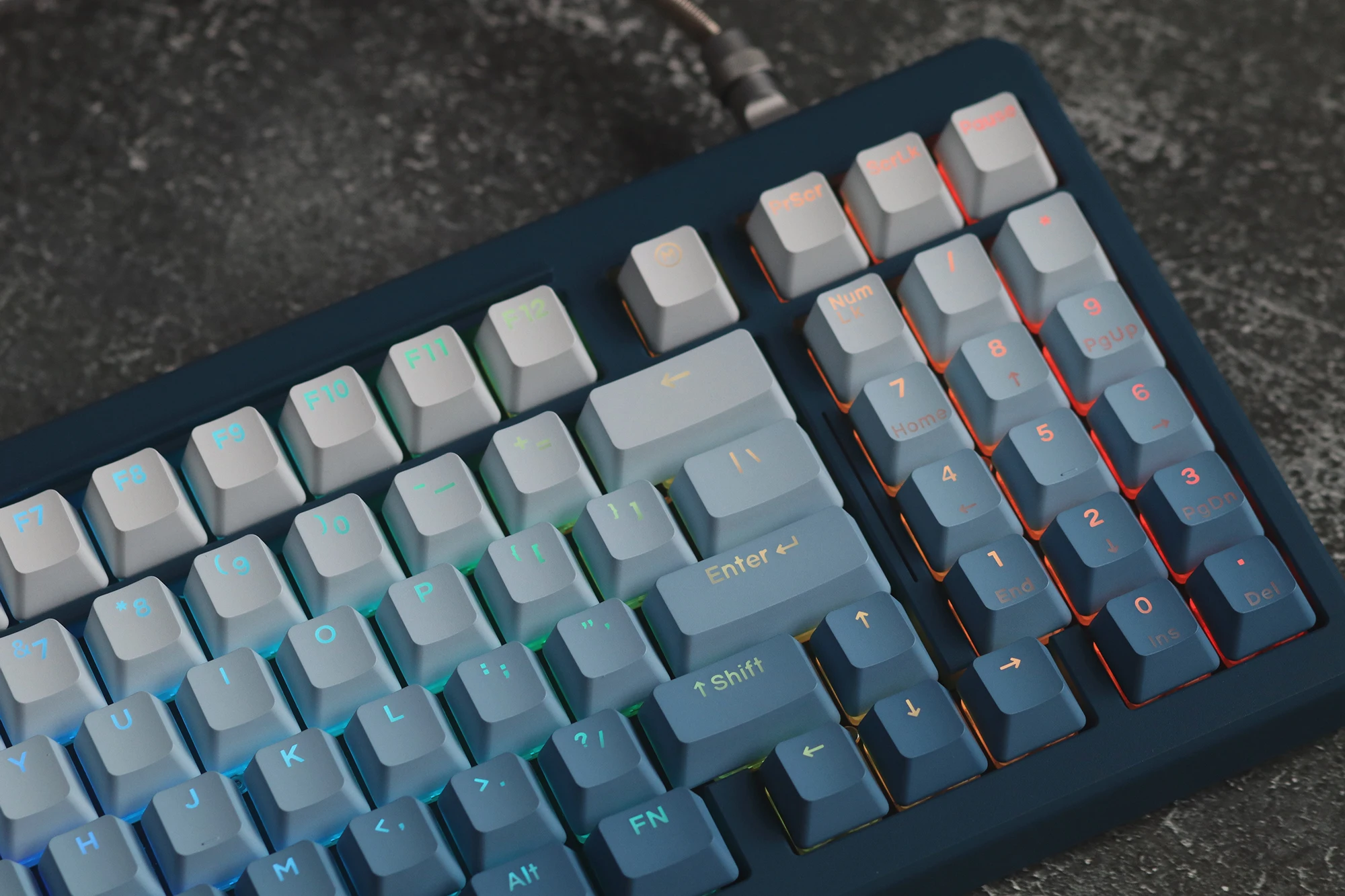 gradiente Keycaps, perfil OEM, lado e impressão