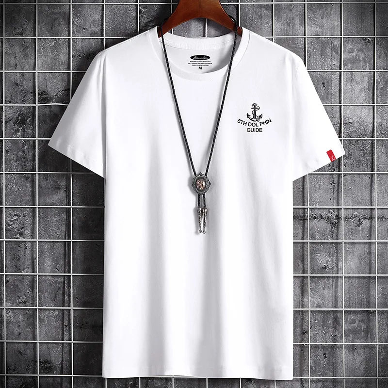 

2022 Fitness White O Neck Man T-shirt For Male Newest T Shirt for Men Clothing Oversized S-6XL New Men T-shirts Anime Goth Punk