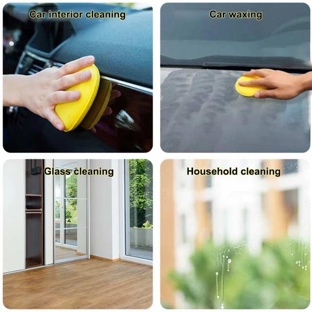 SEAMETAL 12 pièces éponge de polissage de cire de voiture éponge en mousse haute densité applicateur de cire tampons de nettoyage de détail de voiture accessoires de lavage 4