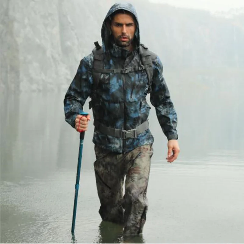 

Lightweight Waterproof Breathable Camo Hooded Coat Windbreaker Outdoor Hiking Hunting Climbing Military Training Tactical Jacket
