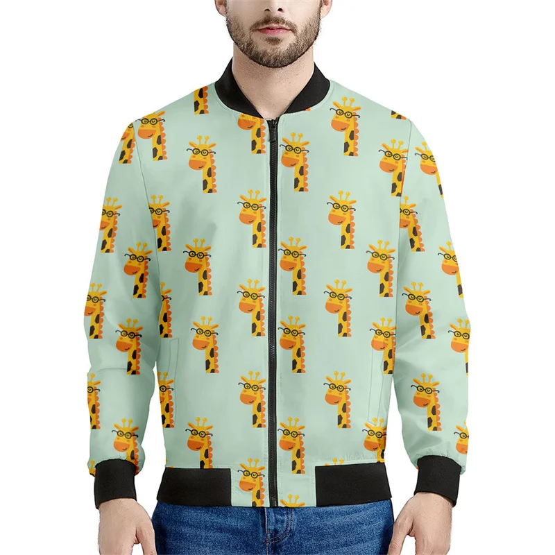 thumbnail image 1 of Chaqueta con estampado 3D de jirafa y dibujos animados para hombre, sudadera holgada, chaqueta informal con cremallera para niño, ropa de calle, abrigo, 1 of 5