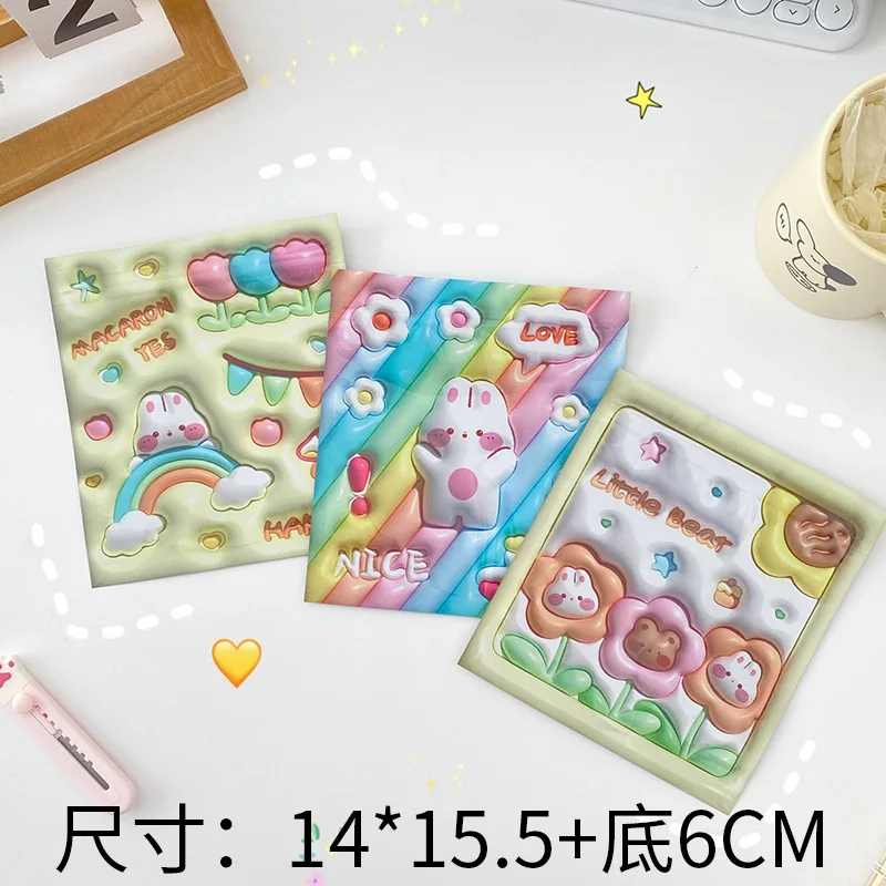 Cute cartoon hand jewelry small item storage bag with body pattern, girl's heart snacks self sealing packaging bag
