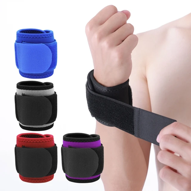 Muñequera de compresión para entrenamiento, 2 piezas, soporte de muñeca de  tenis para levantamiento de pesas, muñequera para tendinitis, color negro