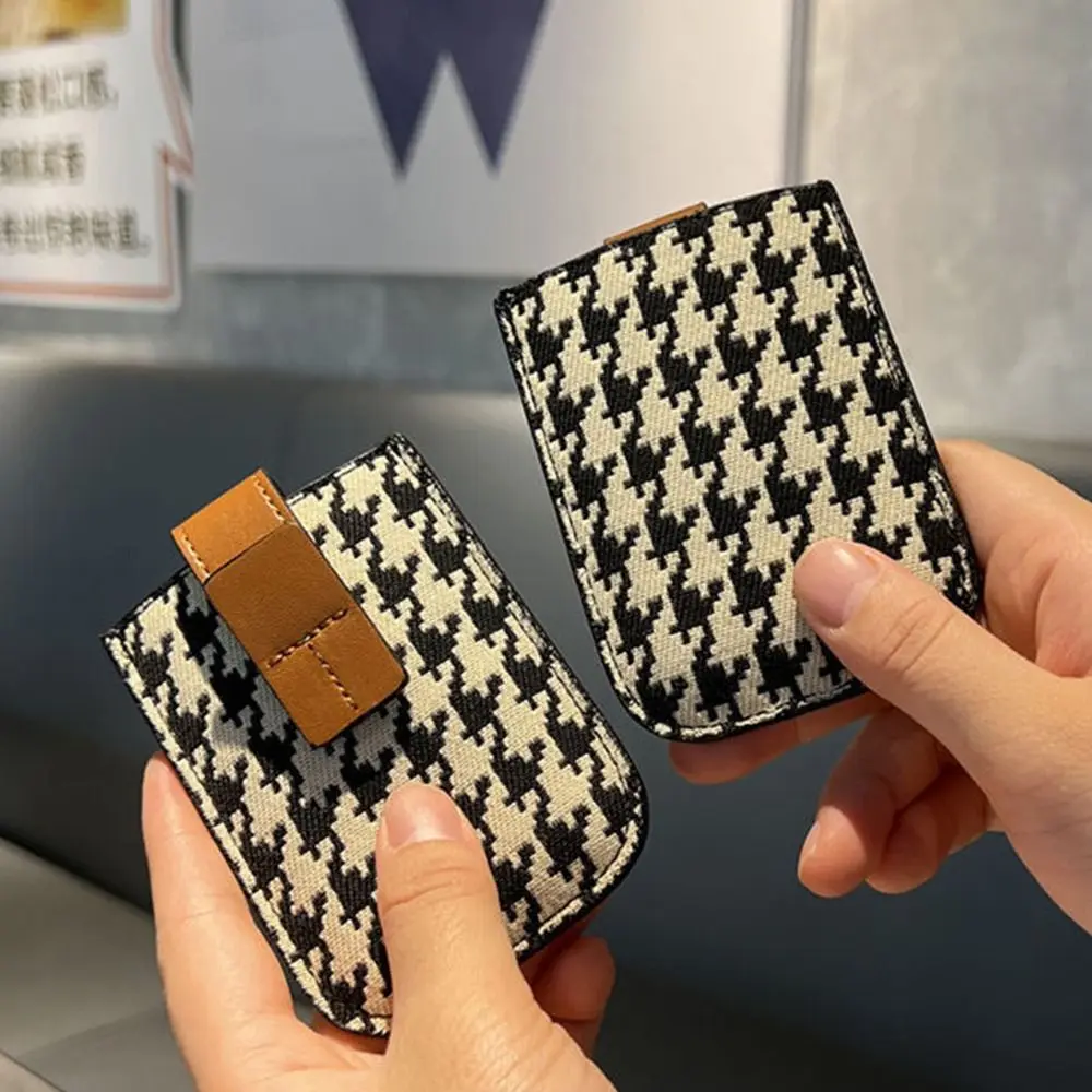 

Houndstooth Card Bag Women Wallet PU Leather Purse Korean Style Card Bag for Women Coin Purse Card Holders Clutch Bag