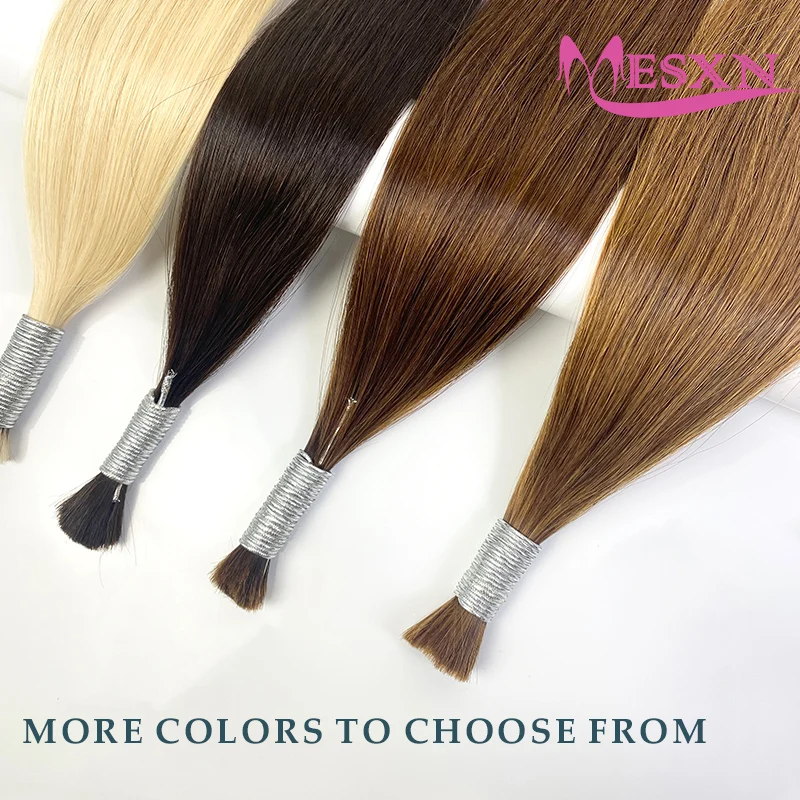 Bulk Hair Extensions Human Hair Real Natural Black Brown Blonde 613 Color MESXN For Women For salon 16-24inch