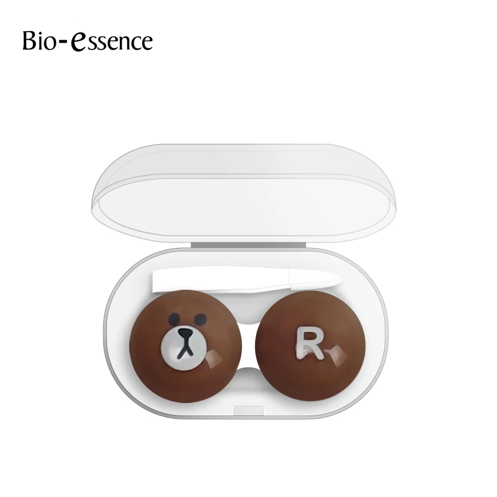 Bio-essence Contact Lenses Container with Tweezers Contact Lenses Box Lens Case for Travel Kit Holder Eyewear Accessories