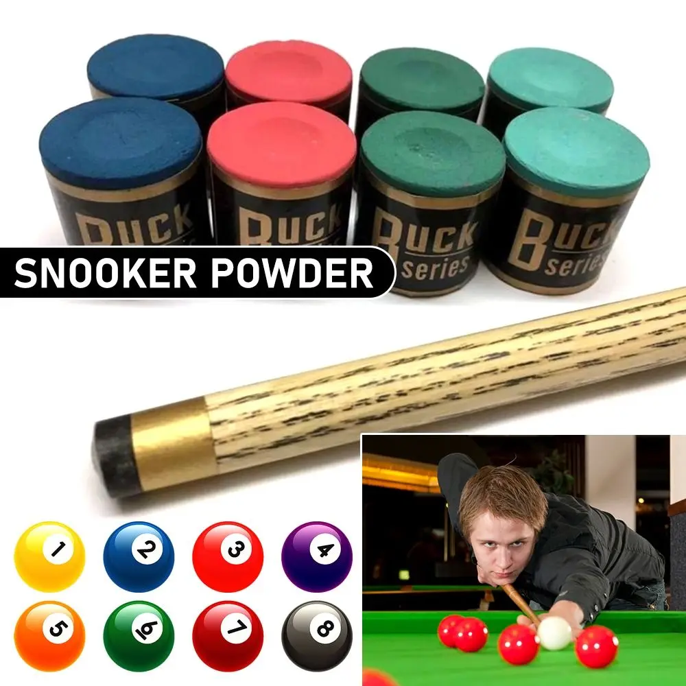 Billiard Chalk 2Pcs/Set No-slip Cue Chalk Pool Cue Tip Calcium Carbonate Billiard Chalks Indoor Sport Blue Green Red Snooker Accessory