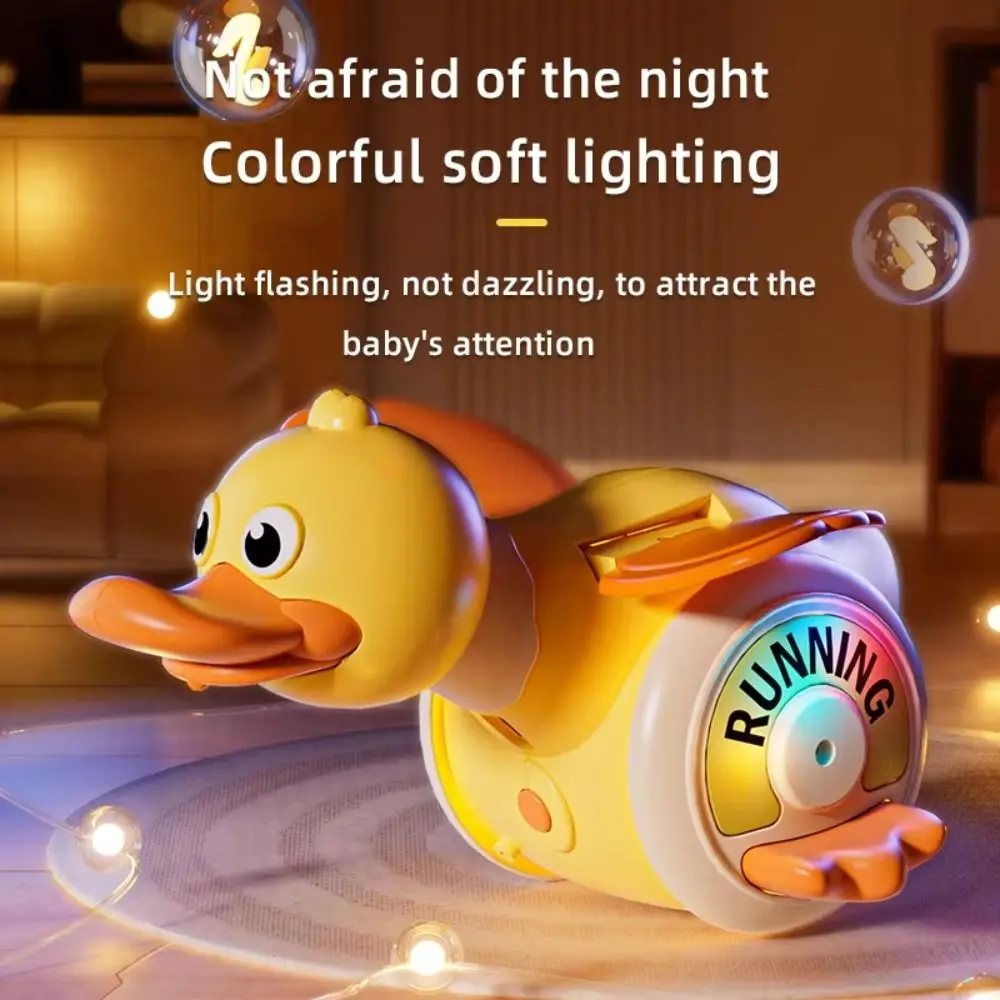 Plastic Electric Duck Musical Toy Sound And Light Interactive Rotating Foraging Duck Toy Simulation Charging