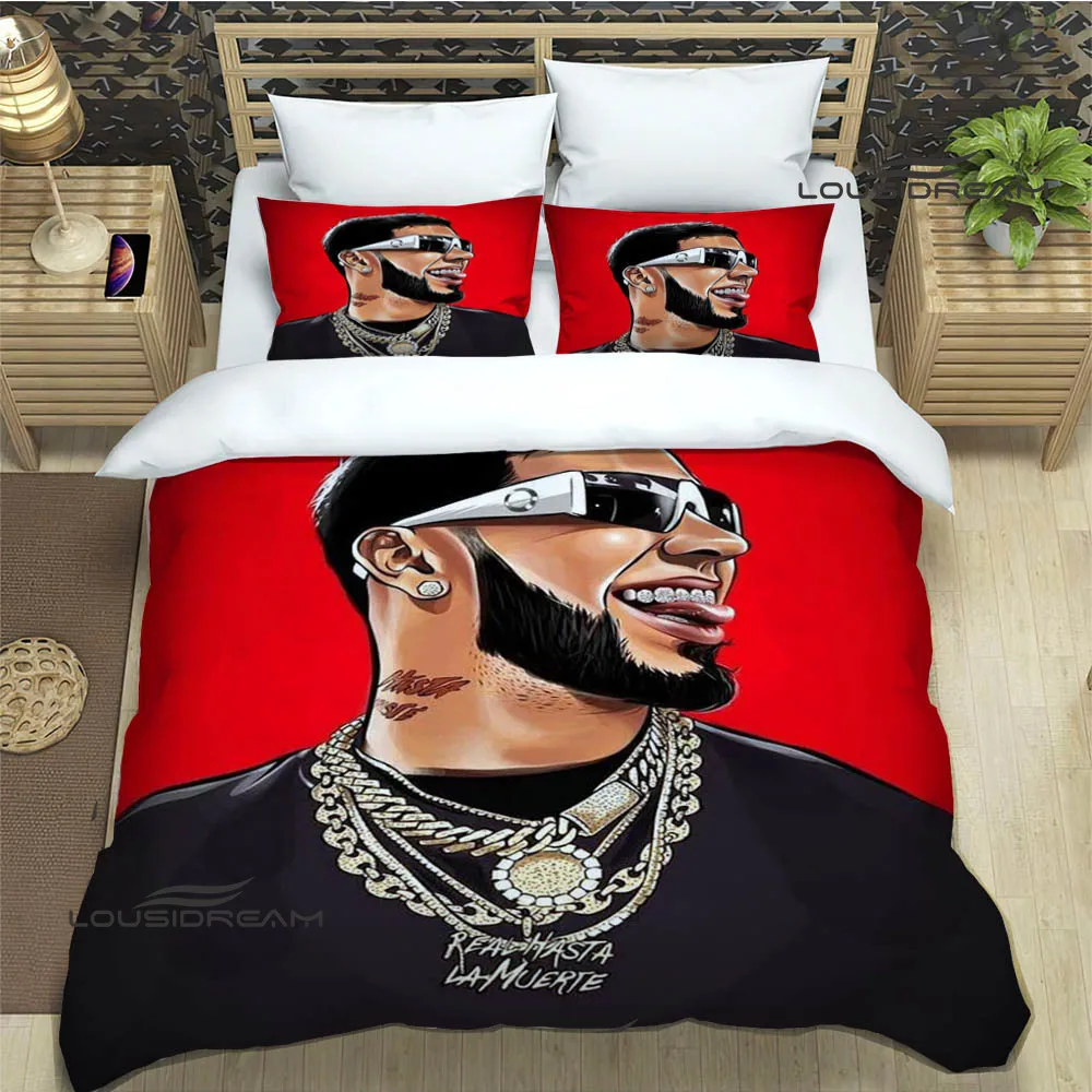Rapper Anuel AA printed Bedding Sets exquisite bed supplies set duvet cover bed comforter set bedding set luxury birthday gift 6