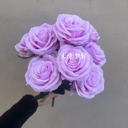 Exquisite Dutch Rose Bridal Bouquet - Elegant Artificial Floral Decoration for Weddings, Home Decor, and Photography Props (Lilac)