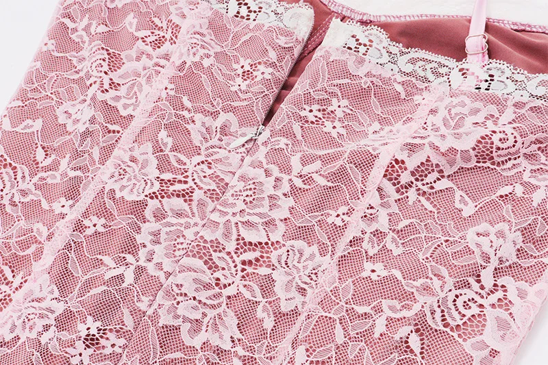 JULISSA MO Sexy See Through Lace Women Dress Pink Flare Sleeve Print Floral Dress Female Autumn New Elegant Two Piece Sets 2025