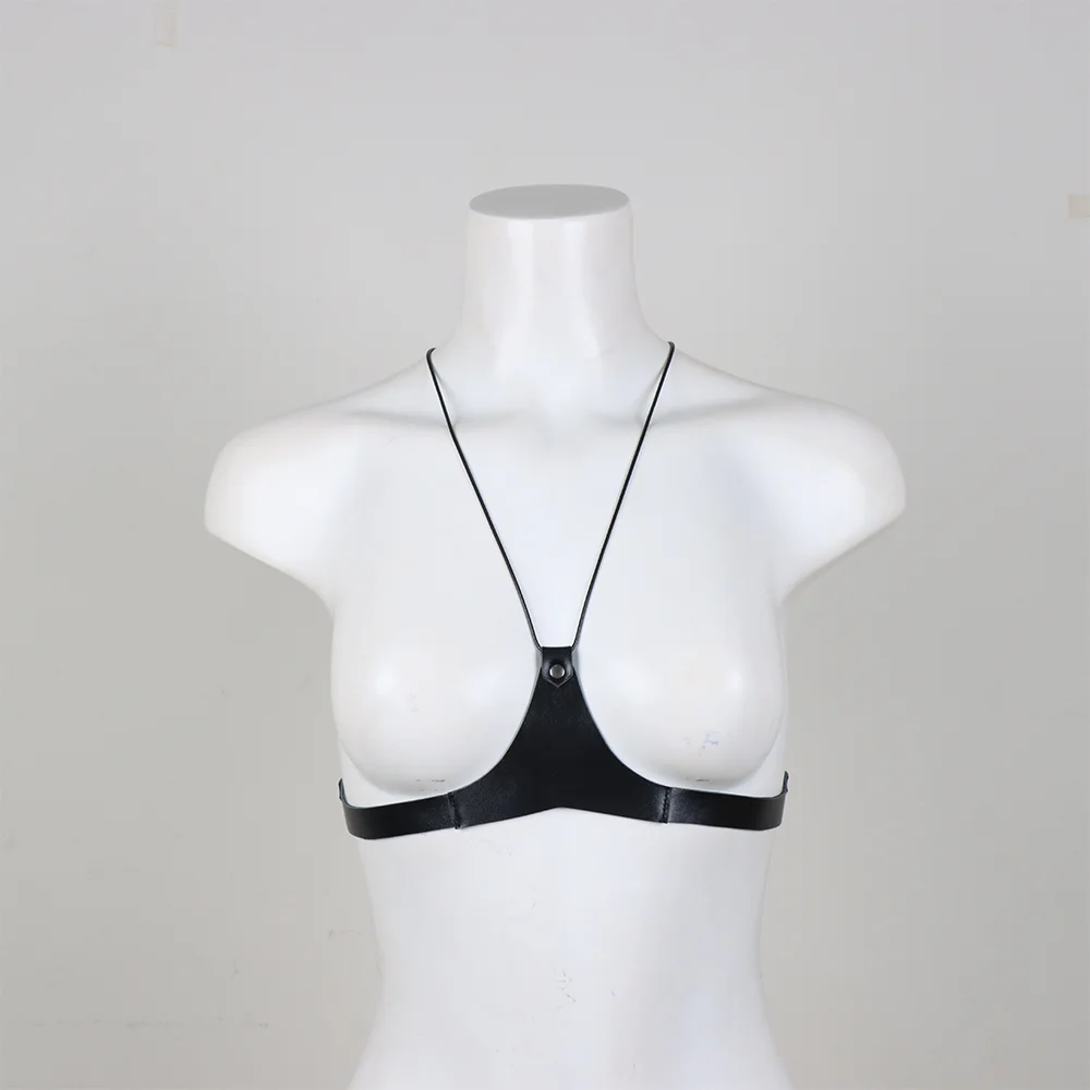 Punk Cage Bra Elastischer Riemen-BH mit Cut-Outs, sexy Damen-Bodyharness, Lingerie Bralette mit Kreuzriemen, Intim-Dessous – Detail 6