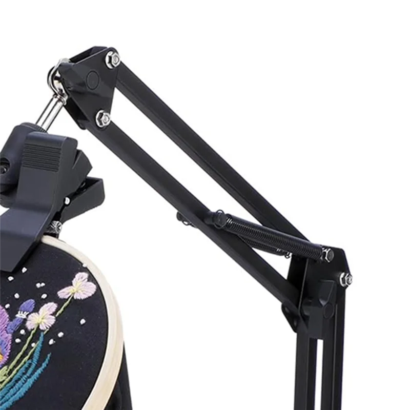 Embroidery Hoop Stand, Adjustable Embroidery Hoop Stand, Foldable Metal 360 Degree Rotation
