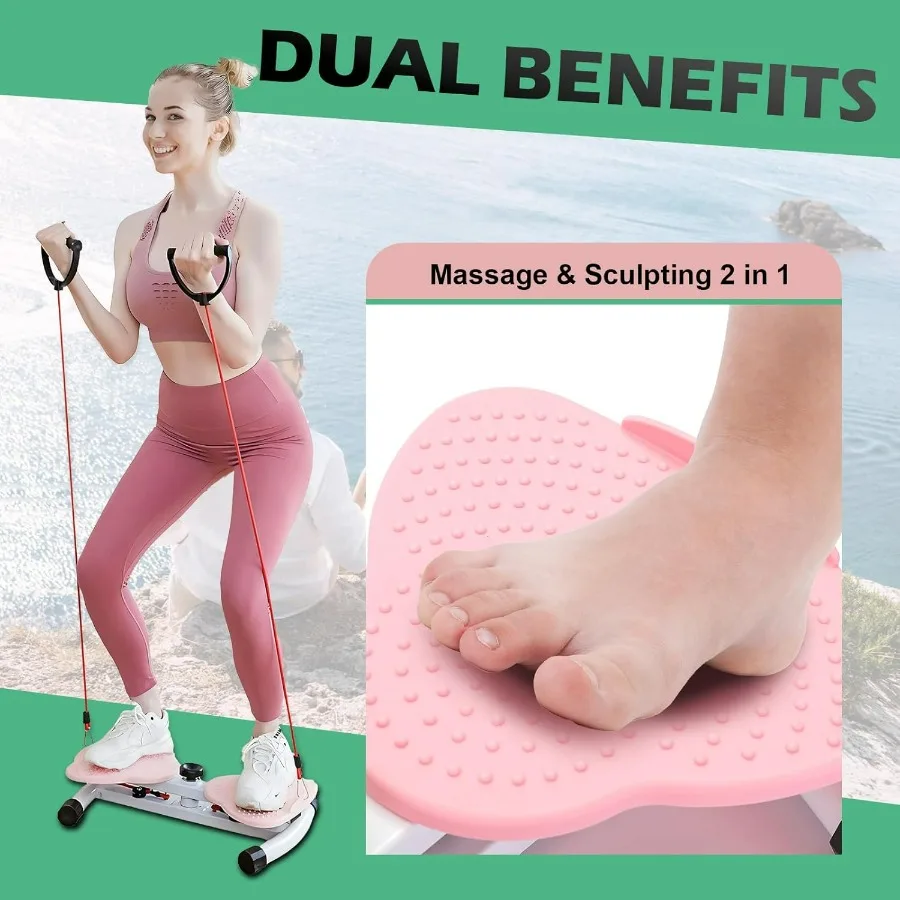 Waist Twister Machine, Adjustable Exercise Twist Board for Women Men, Noiseless Ab Twister for Home Gym Equipment, 330 lbs Capac