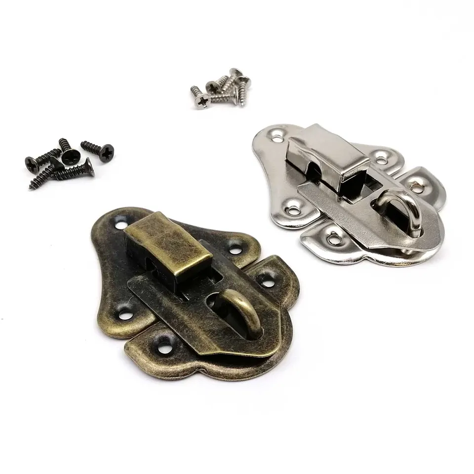 METALLIXITY Toggle Catch Locks - 2 Pack, 38mm X 25mm, Silver Tone Iron Latches For Cabinets & Boxes - View #2