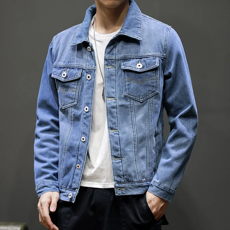 

Denim Jacket Work Clothes Denim Warm Coat Casual Blue Long Sleeve Plush Thickened Top Fashion