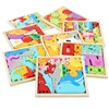 Children Montessori Wooden Toys Block Cartoon Animal Three-dimensional Jigsaw Puzzle Early Education Grab Board  3d Puzzle Toys 3