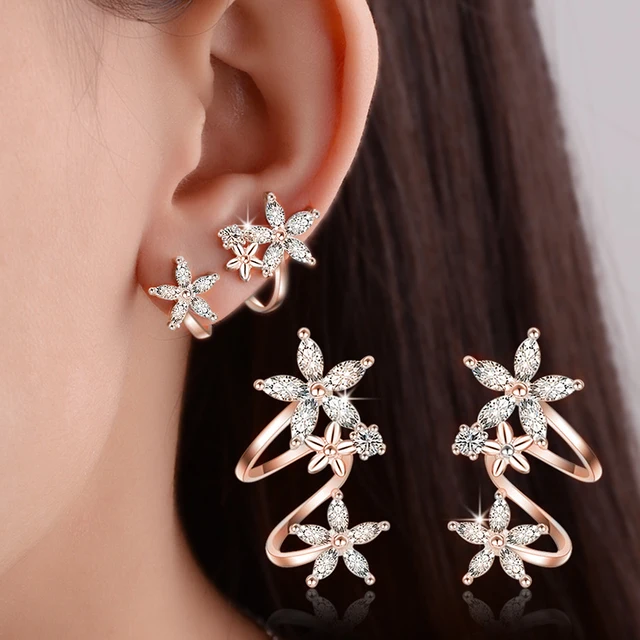 Huitan Silver Color Claws Stud Earrings with Crystal AAA CZ Stone Modern Design Fashion Versatile Accessories Women 2022 Jewelry E1467