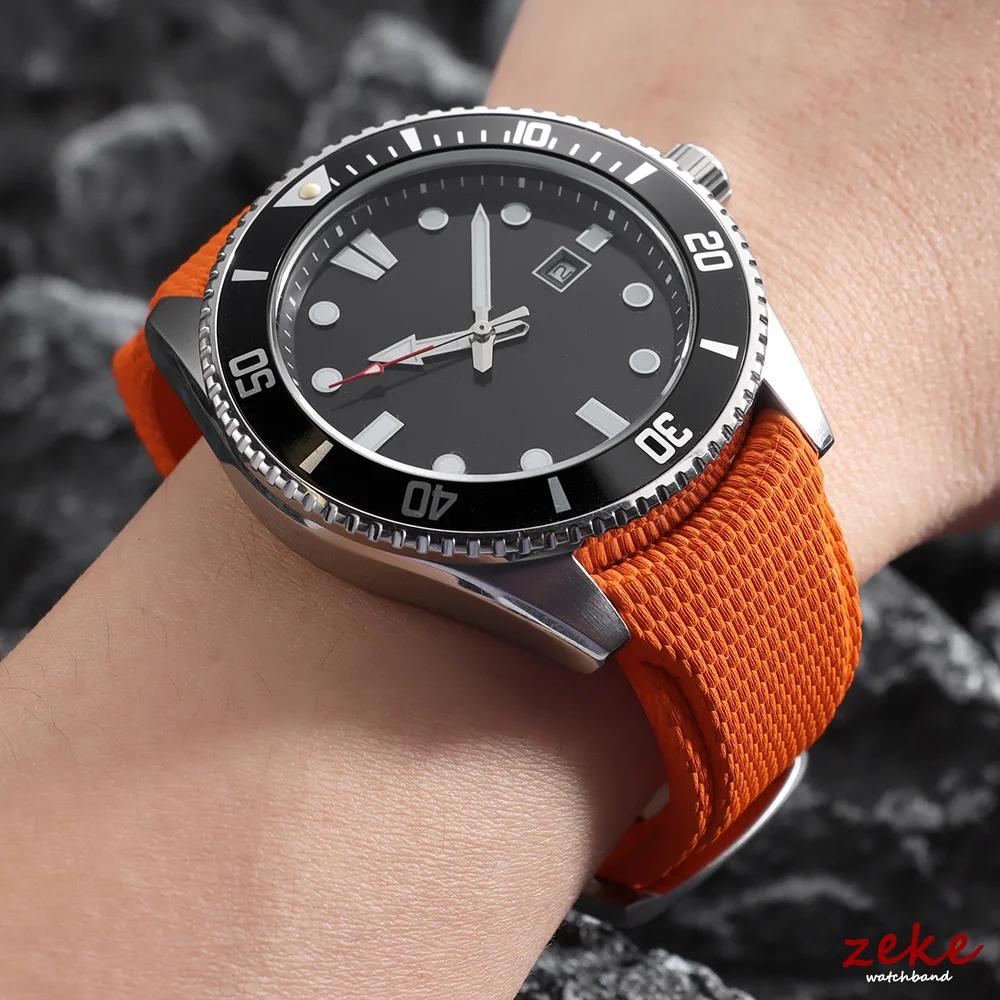 Premium Curved End Rubber Watch Strap - Versatile FKM Design