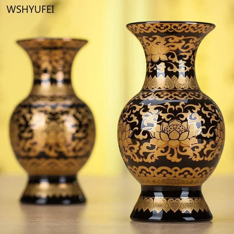 1pc ceramic vase  Buddhist temple supplies living room bedroom table temple sacrifice home decor feng shui Housewarming gift 4