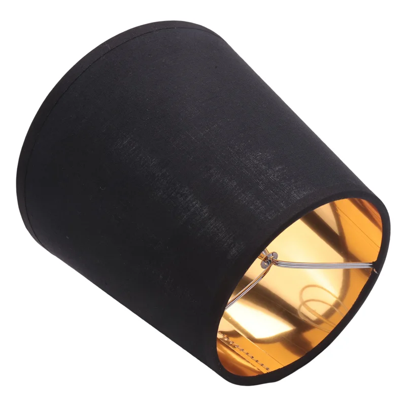 black-lamp-shades-with-gold-lining-clip-on-light-shades-candle-chandelier-lampshades-set-of-6