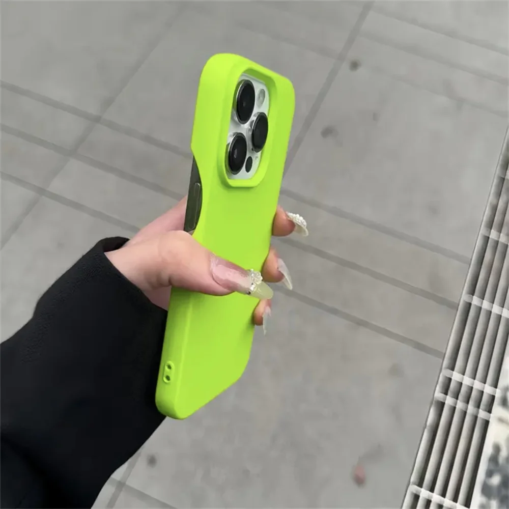 Ultra-thin Solid Colour Borderless Phone Case for iPhone 16 Pro Max 11 12 13 14 15 Pro Max Plus XR X XS Max Shockproof TPU Cover_voghion.com