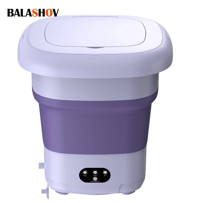 New Mini Folding Washing Machine Wash Fruits Electric Touch Button  Household Portable Washer Foldable Barrel Type For Travel - AliExpress