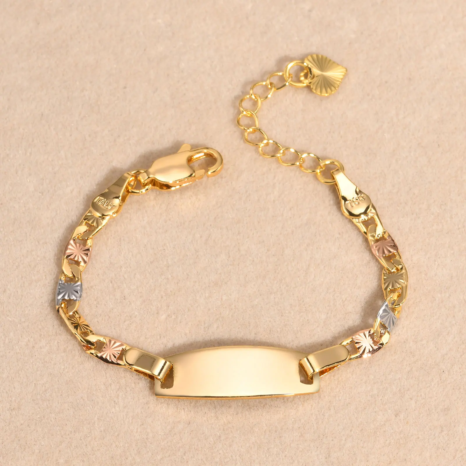 Bracciale personalizzato con nome in rame per bambini alla moda_voghion.com
