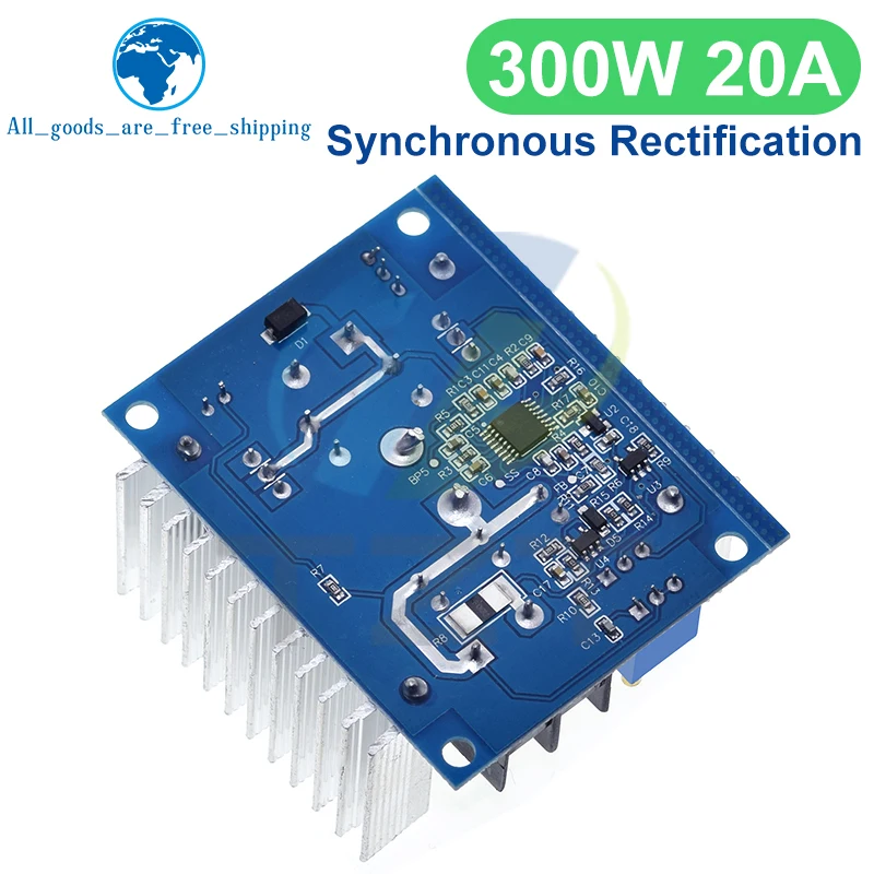 300W 20A DC-DC 벅 컨버터 스텝 다운 모듈 정전류 LED 드라이버 전력 스텝 다운 전압 모듈 전해 커패시터