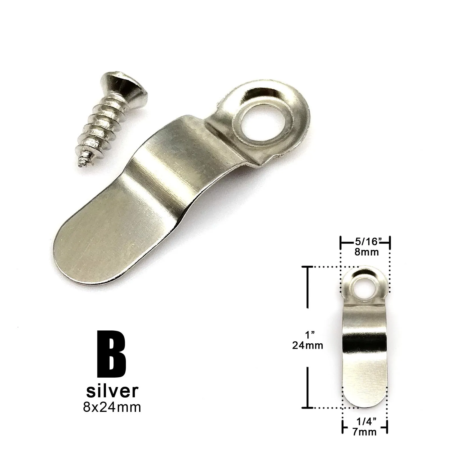 50pcs Metal Iron Bent Bow Arch Elastic Spring Picture Frame Back Board Turnbutton Clip Snap with Screws