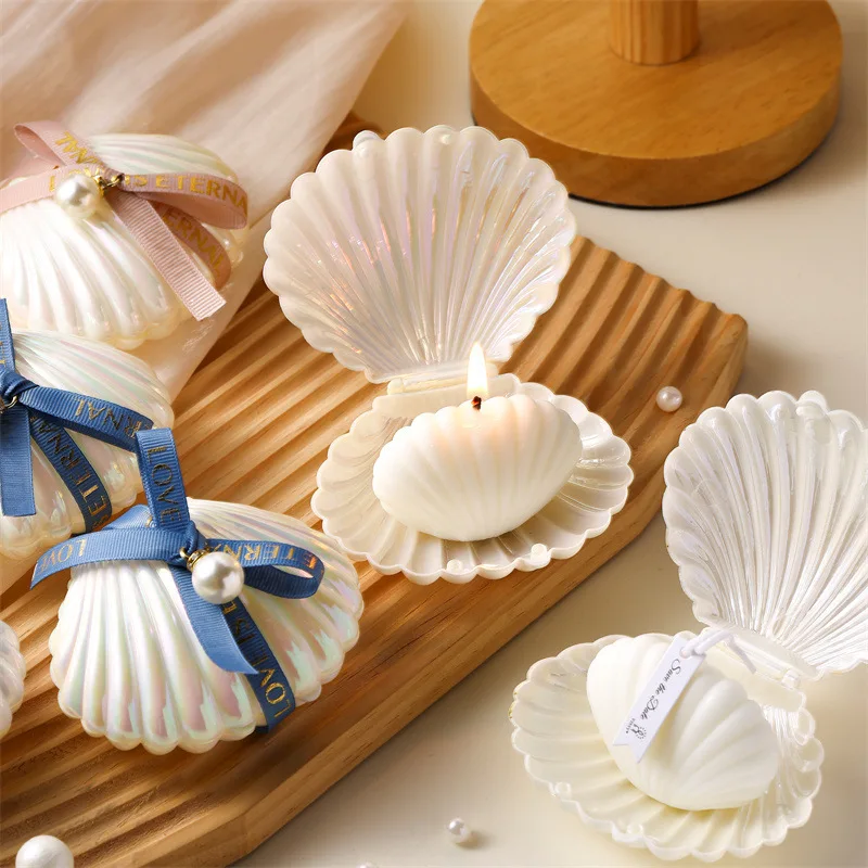 Personalized Shell Candle - Custom Pearl Wedding Favors Sfb133bb836314059bddb09d493e50fdcU