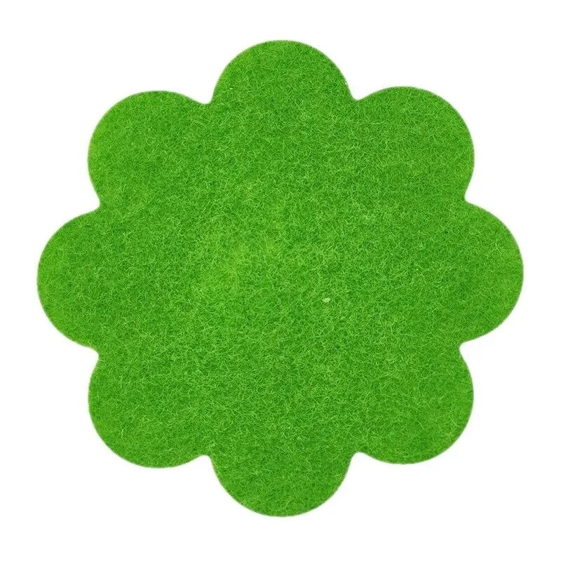 5cm 50pcs Plant Pot Hole Pad Green Non-Woven Fabric Flower Shape Bonsai Bottom Soil Mat Anti-Corrosion Breathable Gasket Gardening Potting Pad