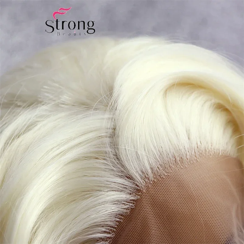 Parrucca corta in pizzo Bob Parrucca anteriore in pizzo sintetico riccio biondo per le donne Parrucche sintetiche resistenti al calore con linea sottile naturale - immagine 4
