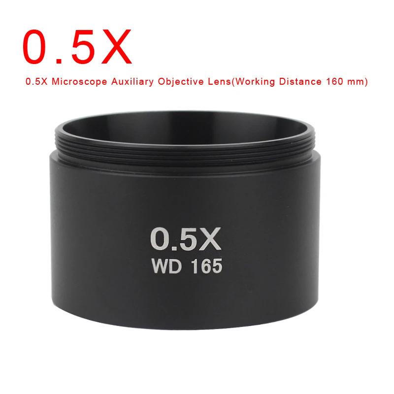 WD165 0.5X 0.7X 0.75X 1.5X 2.0X Auxiliary Objective Lens Thread 48mm Barlow Glass Lens For Stereo trinocular Microscope microscope objective lens