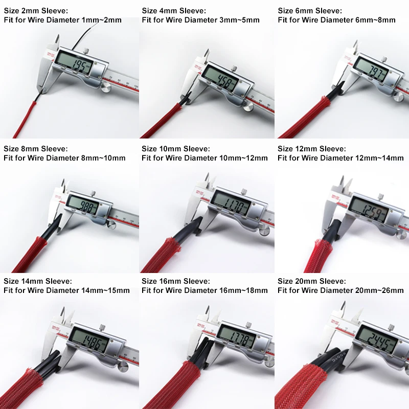 Cable Sleeve Expandable Insulated Braided PET 2-40mm for Wire Protection