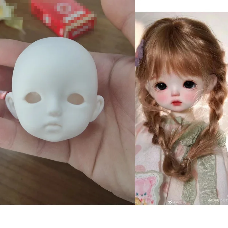 1 Pieces Open Head for 28cm Girls Doll 1/6 BJD White Skin Without Makeup DIY Toys 6