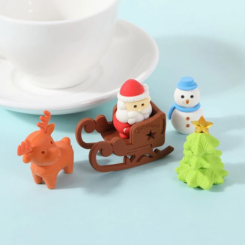 

Xmas Erasers Snowman Santa Tree Reindeer Set for Class Reward Treasure Box