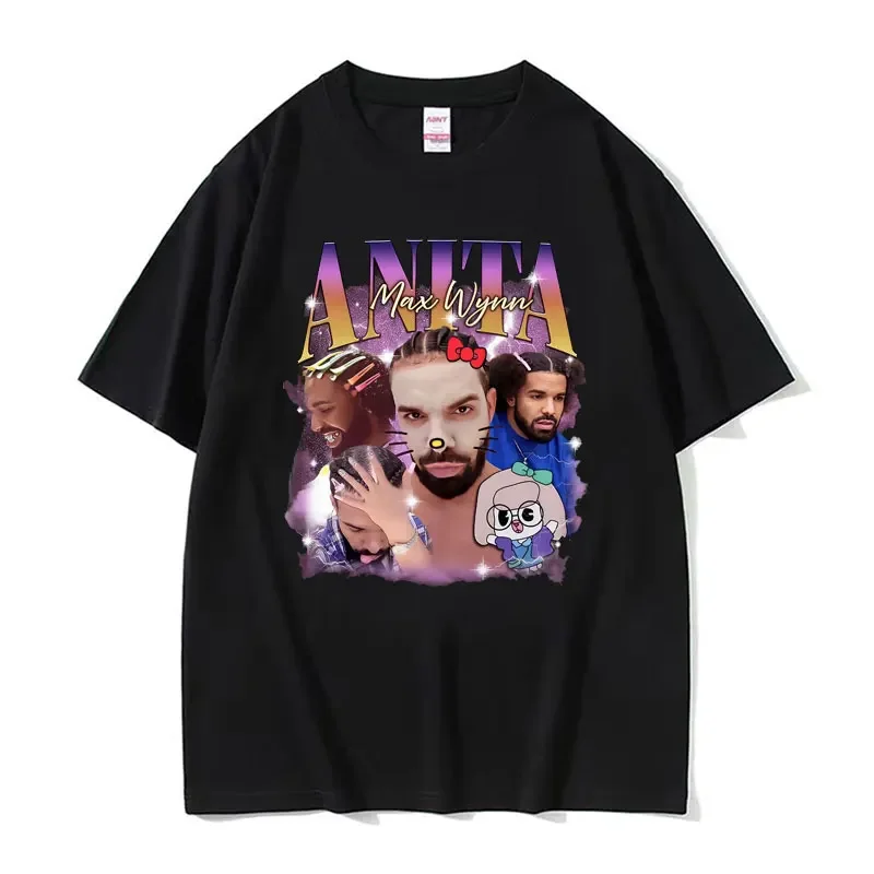 Rapper Drake and Anita Max Wynn Love Funny Meme Graphics T Shirt Men Women Casual Kawaii T-shirt Fashion Vintage Tees Streetwear 2