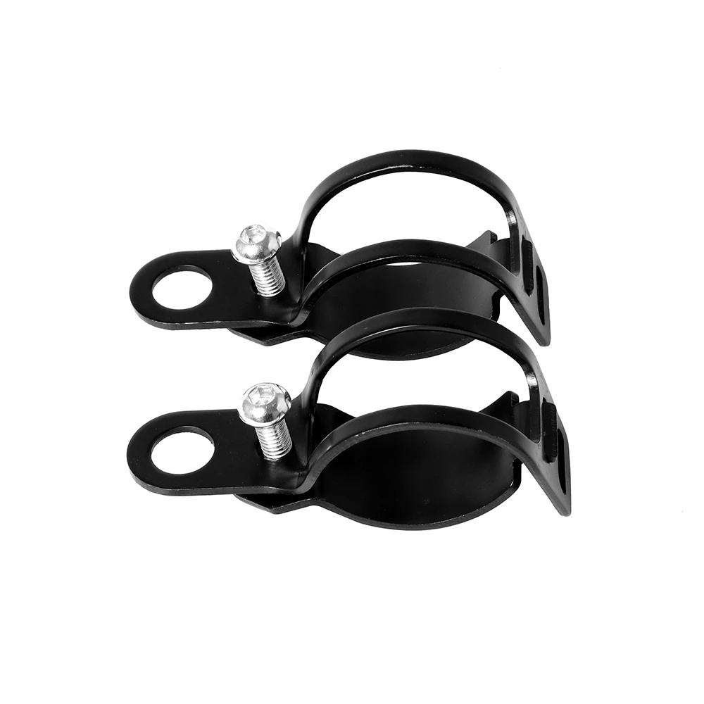 2pc 범용 오토바이 방향 지시등 홀더 금속 재배치 포크 클램프 마운트 램프 마운트 브래킷 오토바이 프론트 포크용