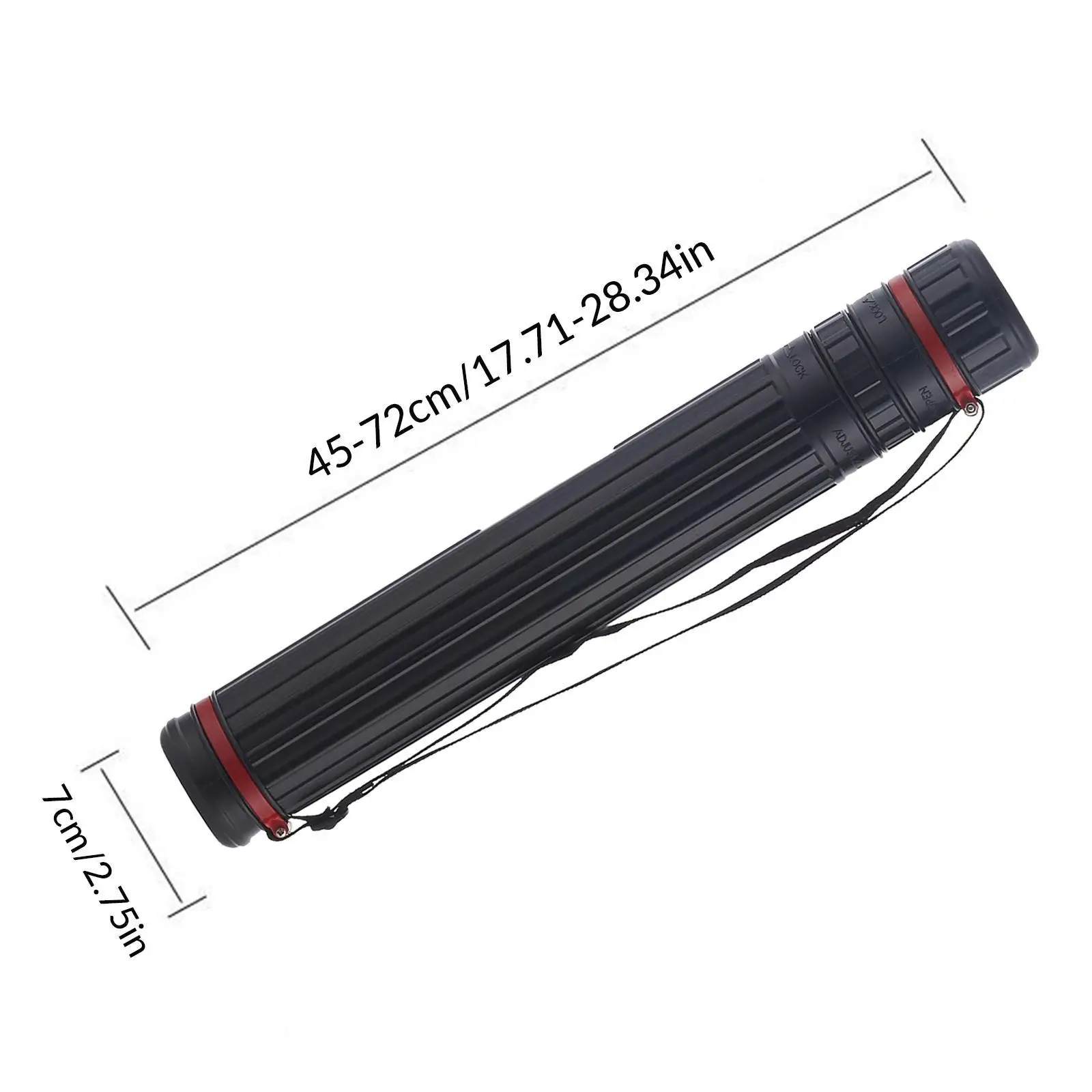 Black Document Poster with A Carry Strap 18'' up to 28'' Waterproof with Lids Carry Case Holder for Picture Flip Chart Scroll - 6
