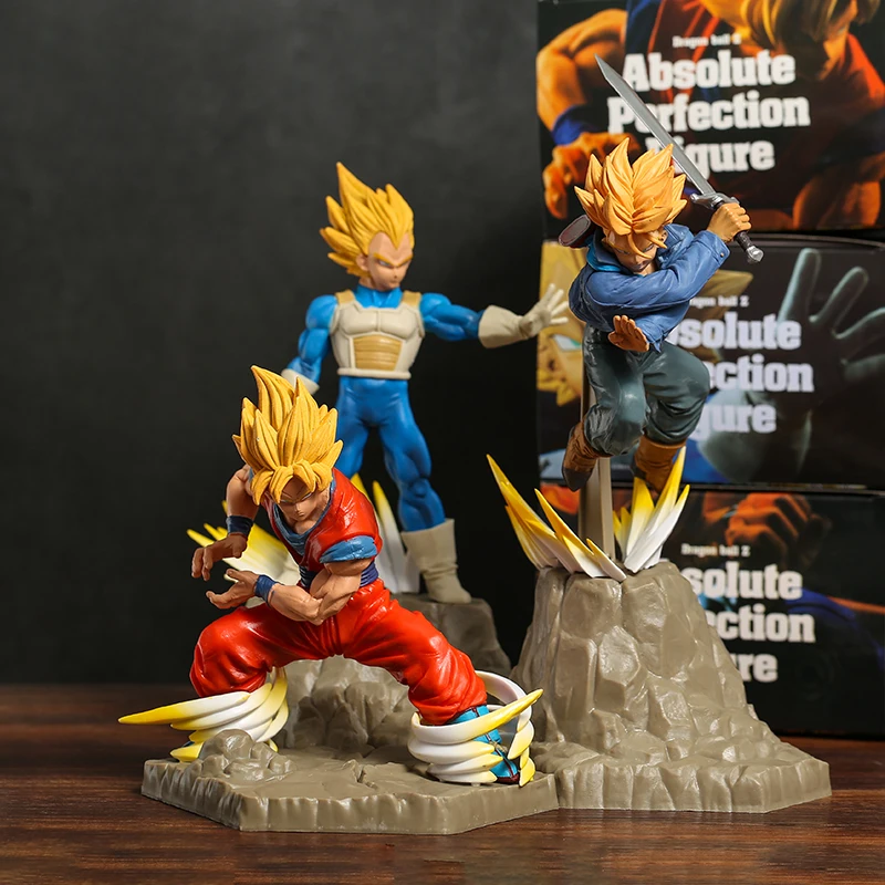 Bola de Dragão Série Perfeita APF Batalha Filho Goku Vegeta Troncos Cenário  Anime Ornamentos Figura