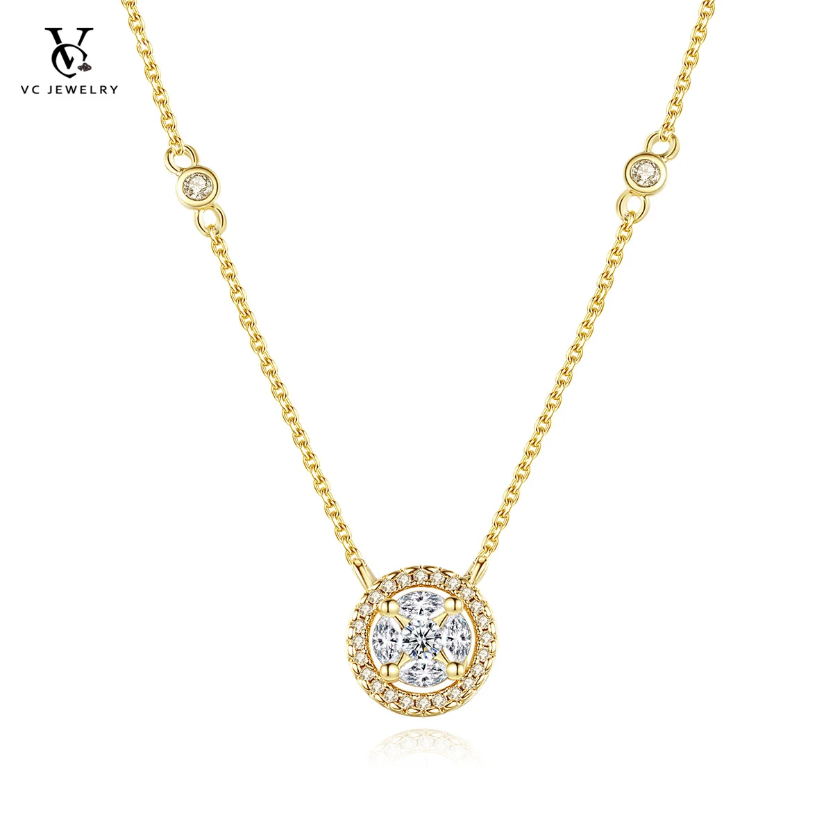 VC Jewelry Copper Pendant Set Zircon Necklace Women's Fashion